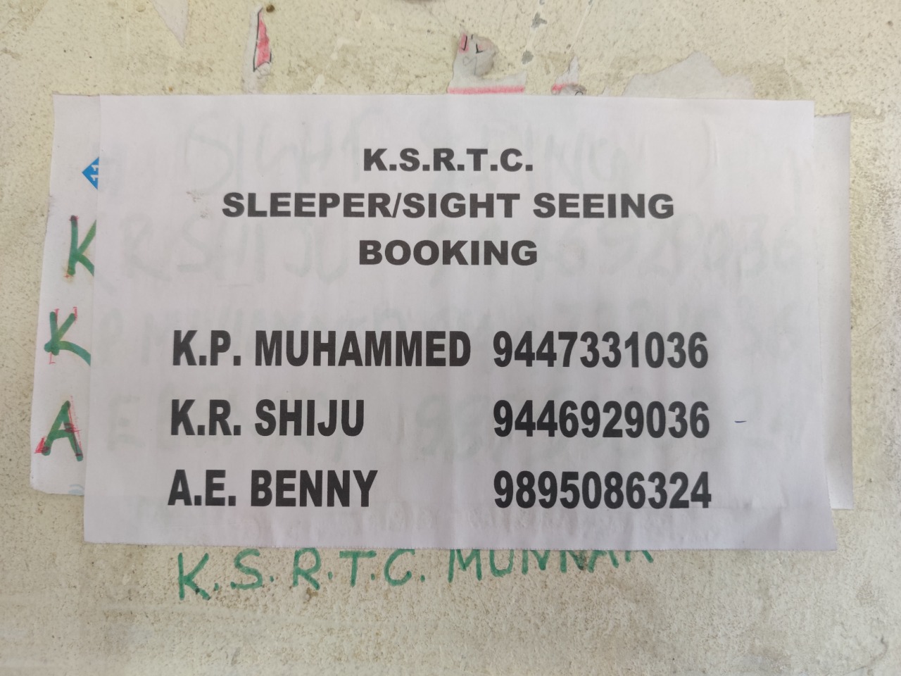 Munnar KSRTC Room Booking Contact Number